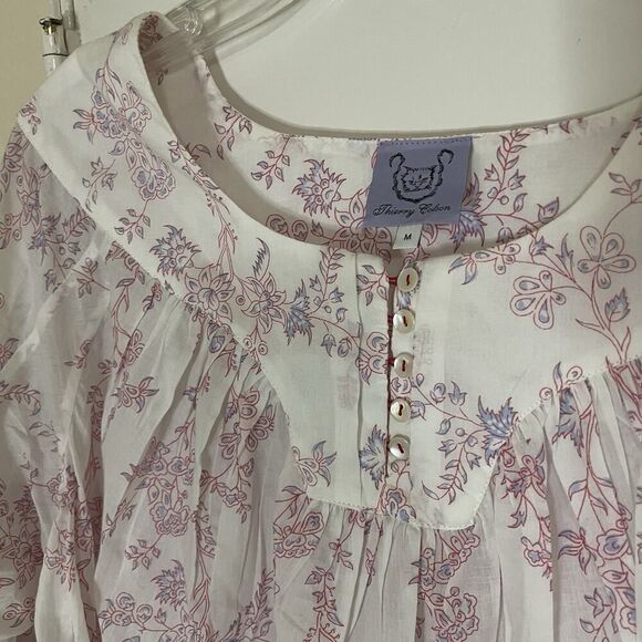 NWOT Thierry Colson Floral white cottage core 2 piece skirt and blouse Set Med - Picture 2 of 10